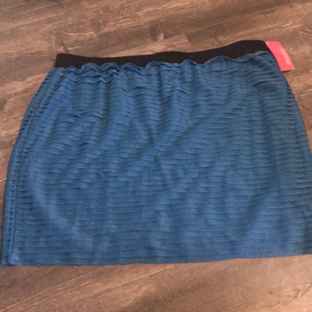 Women’s Blue Ruffled Skirt with Stretch Waistband